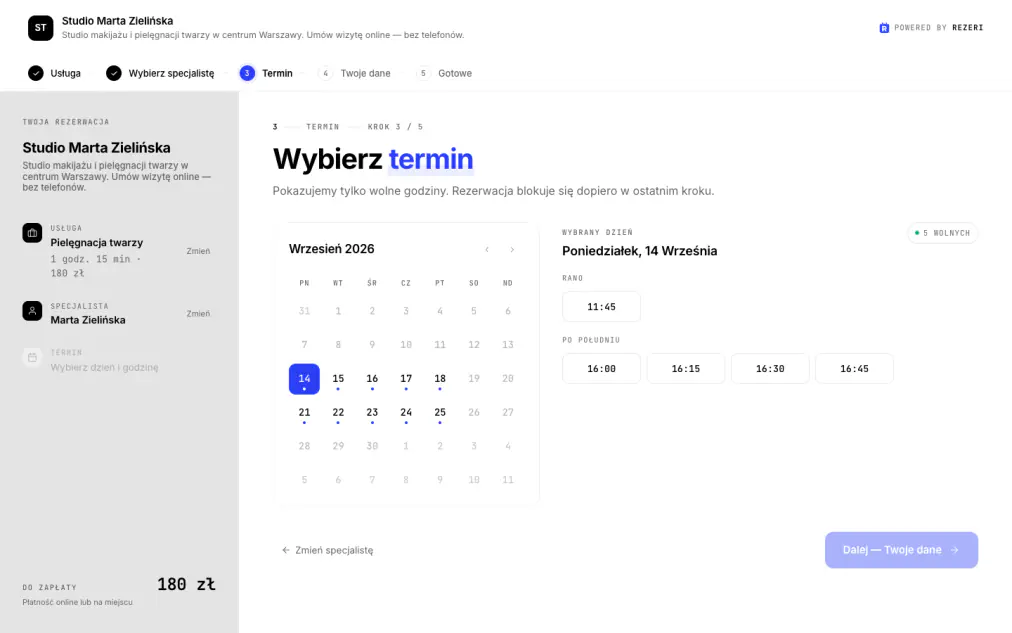 Bezpośredni link do wybranej usługi